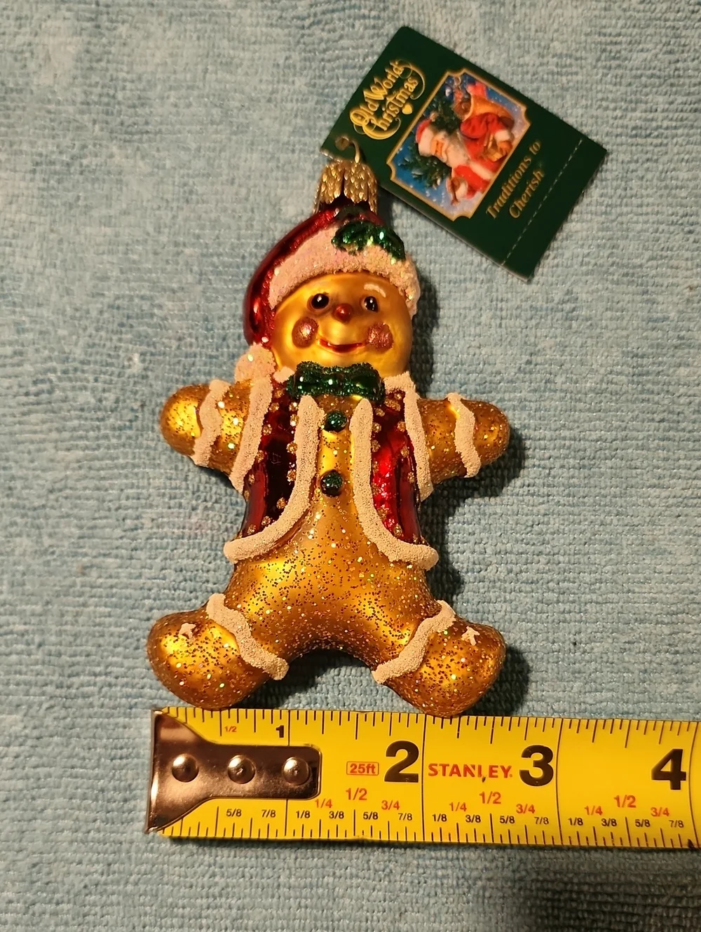 2019 Old World Christmas Gingerbread Glass Ornament with Original Tag